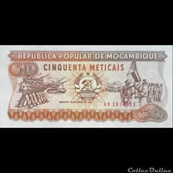 MOZAMBIQUE - P 129 B - 50 METICAIS - 1986