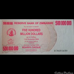 ZIMBABWE - P 60 - 500.000.000 DOLLARS - 2008