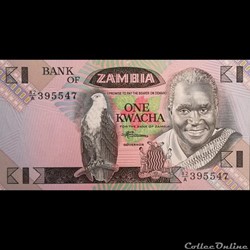 ZAMBIE - P 23 B - 1 KWACHA - 1980/88
