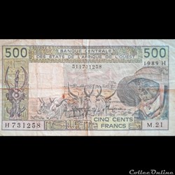 NIGER - P 606H K - 500 FRANCS - 1989