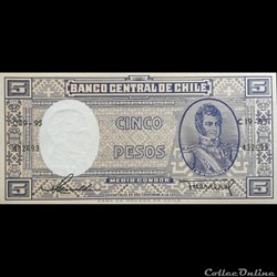CHILI - P 119 (1) - 5 PESOS - 1958