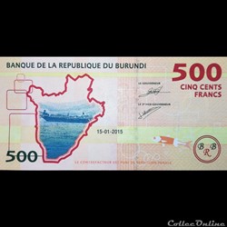 BURUNDI - P 50 - 500 FRANCS 2015