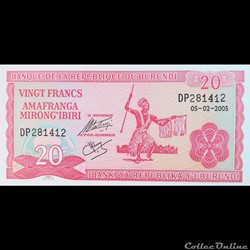 BURUNDI - P 27 D - 20 FRANCS 2005