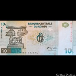 CONGO - P 087B - 10 FRANCS 1997