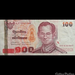 THAÏLANDE - P 114 I - 100 BATH - 2005