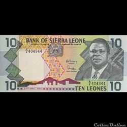 SIERRA LEONE - P 15 - 10 LEONES - 1988