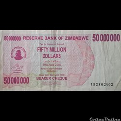 ZIMBABWE - P 57 - 50.000.000 DOLLARS - 2008