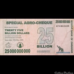 ZIMBABWE - P 62 - 25.000.000.000 DOLLARS - 2008