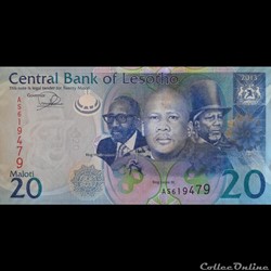 LESOTHO - P 22 B - 20 MALOTI - 2013