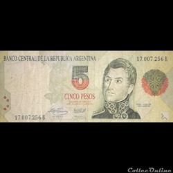 ARGENTINE - P 341 B (1) - 5 PESOS - 1995