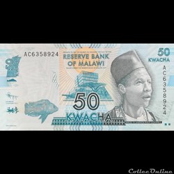 MALAWI - P 58 A - 50 KWACHA - 2012