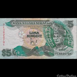 MALAISIE - P 28 B - 5 RINGGIT - 1989