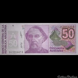 ARGENTINE - P 326 B (2) - 50 AUSTRALES - 1989