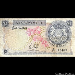 SINGAPOUR - P 01 A - 1 DOLLAR - 1967