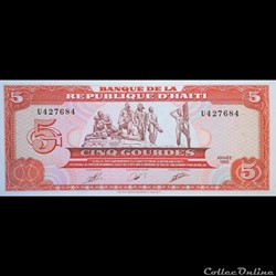 HAITI - P 255 - 5 GOURDES - 1989
