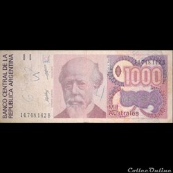 ARGENTINE - P 329 (3) - 1000 AUSTRALES - 1989