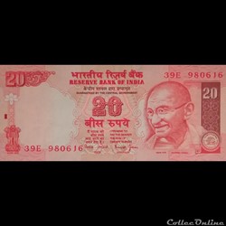 INDE - P 089A A - 20 RUPEES - 2002