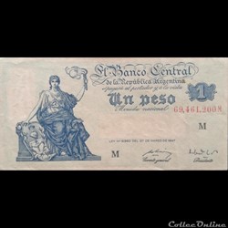 ARGENTINE - P 257 (3) - 1 PESO - 1947