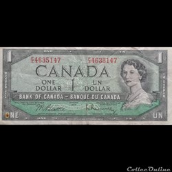 CANADA - P 074 B - 1 DOLLAR - 1954