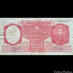 ARGENTINE - P 270 C (9 F) - 10 PESOS - 1954-63