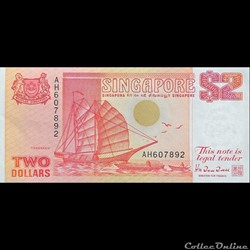 SINGAPOUR - P 27 - 2 DOLLAR - 1990