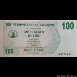 ZIMBABWE - P 42 - 100 DOLLARS - 2006