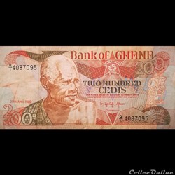 GHANA - P 27 B1 - 200 CEDIS - 1989