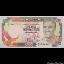 ZAMBIE - P 30 - 5 KWACHA - 1989