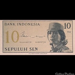 INDONESIE - P 92 - 10 SEN - 1964