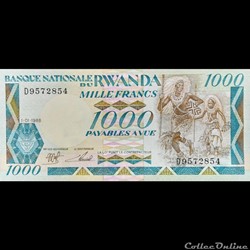 RWANDA - P 21 A - 1000 FRANCS - 1988