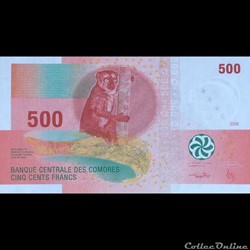 COMORES - P 15 A - 500 FRANCS - 2006