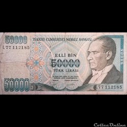 TURQUIE - P 203 - 50.000 LIRA - 1989
