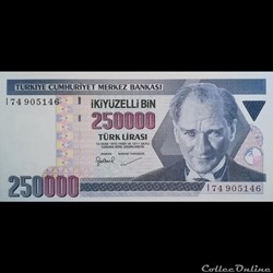TURQUIE - P 211 - 250.000 LIRA - 1998