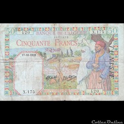 TUNISIE - P 12 A - 50 FRANCS - 1932