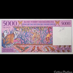 MADAGASCAR - P 78 B - 5000 FRANCS - 1995