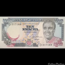 ZAMBIE - P 31 B - 10 KWACHA - 1991