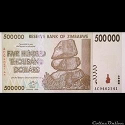 ZIMBABWE - P 76 - 500.000 DOLLARS - 2008