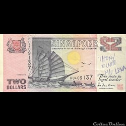 SINGAPOUR - P 37 - 2 DOLLAR - 1998