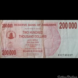 ZIMBABWE - P 49 - 200000 DOLLARS - 2007