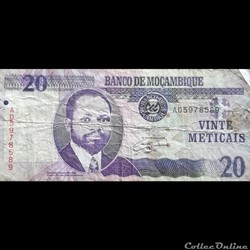 MOZAMBIQUE - P 143 A - 20 METICAIS - 2006