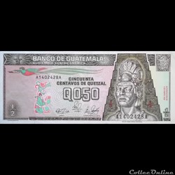 GUATEMALA - P 065 (08) - 0,50 CENTAVOS DE QUETZAL - 1989
