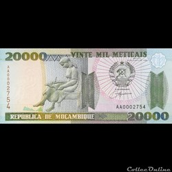 MOZAMBIQUE - P 140 - 20000 METICAIS - 1999