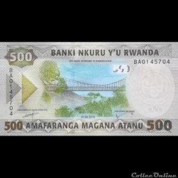 RWANDA - P new - 500 FRANCS - 2019