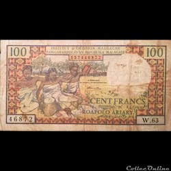 MADAGASCAR - P 57 S2 - 100 FRANCS - 1966