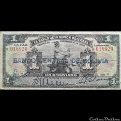 BOLIVIE - P 112 (2-2) - 1 BOLIVIANO - 1929