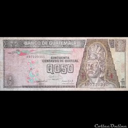 GUATEMALA - P 072 B - 0,50 CENTAVOS DE QUETZAL - 1992