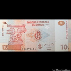 CONGO - P 093 - 10 FRANCS 2003