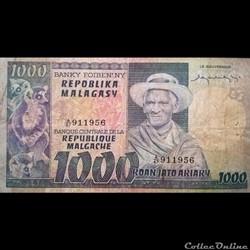 MADAGASCAR - P 65 - 1000 FRANCS - 1974/75