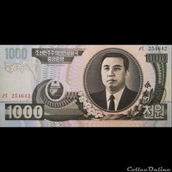 COREE DU NORD - P 45 B - 1000 WON - 2006