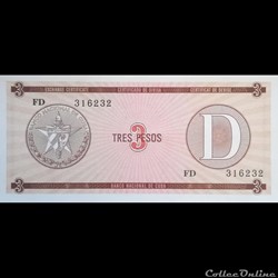 CUBA - P FX 33 - 3 PESOS - ND